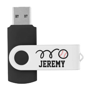 Personalized name baseball USB pen flash drive