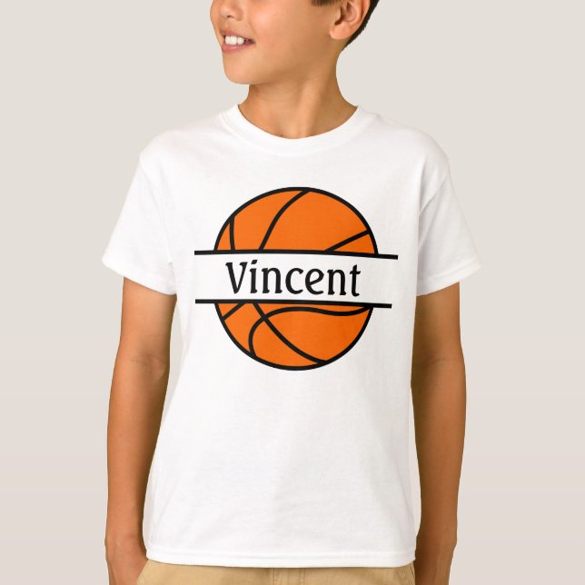 Personalized Name Basket Ball T-shirt (Front)