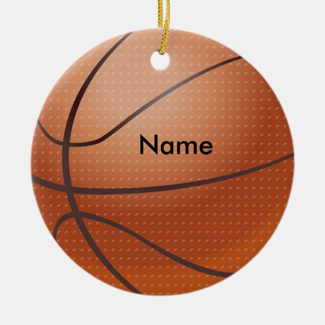 Personalized Name Basketball Christmas Ornament (Front)