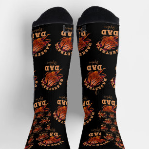 Personalized name basketball dad socks