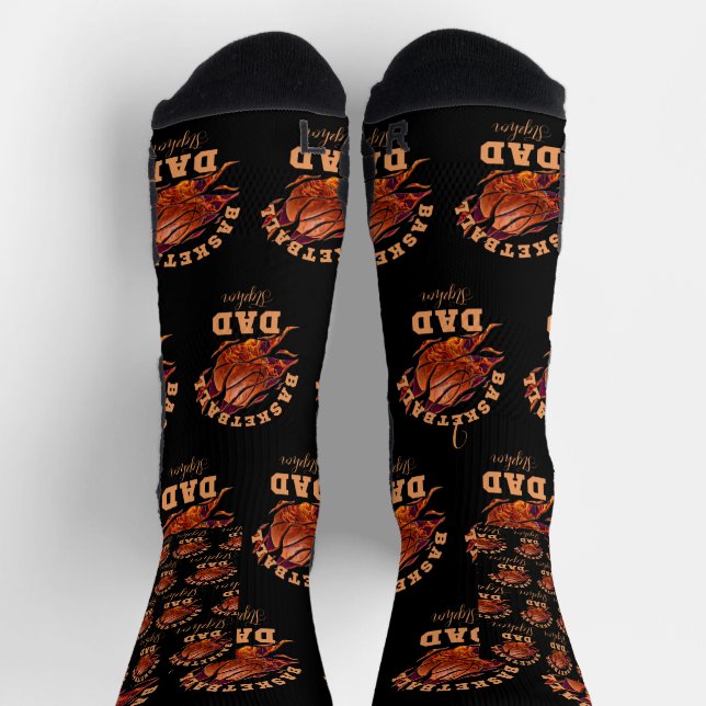 Personalized name basketball dad  socks (Top)
