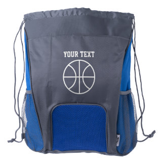 Personalized name basketball drawstring backpack