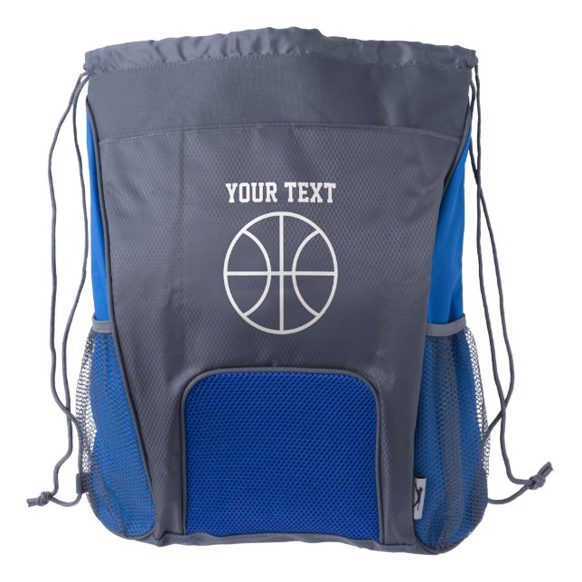 Personalized name basketball drawstring backpack (Front)