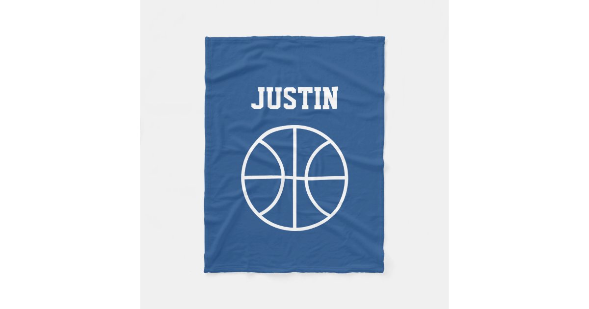Personalized name basketball fleece blanket