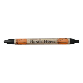 Personalized Name Basketball Orange/brown Black Ink Pen by cutencomfy at Zazzle