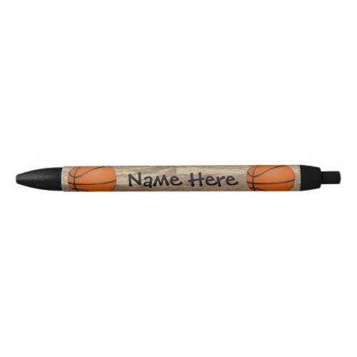 Personalized Name Basketball OrangeBrown Black Ink Pen