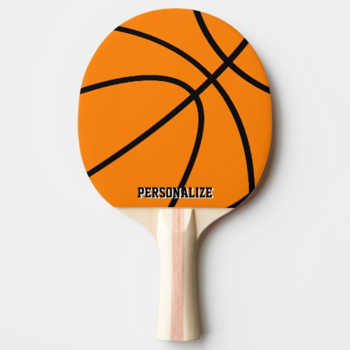Personalized name basketball ping pong paddle