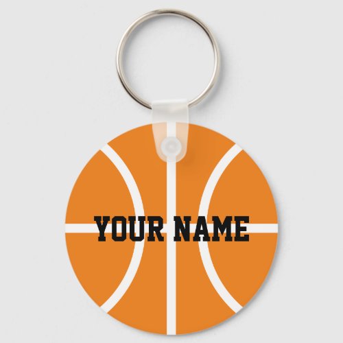 Personalized name basketball player keychains