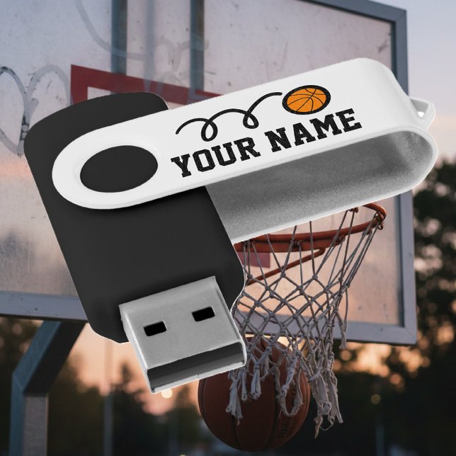 Personalized name basketball USB pen flash drive (basketball usb drive)