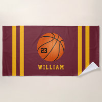 Personalized Name Basketball Wine Gold Stripes