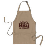 Personalized Name Bbq Apron For Guys | Brown Beige at Zazzle