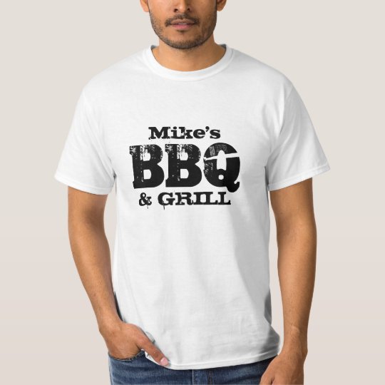 Personalized name BBQ t shirt for outdoors men | Zazzle.com