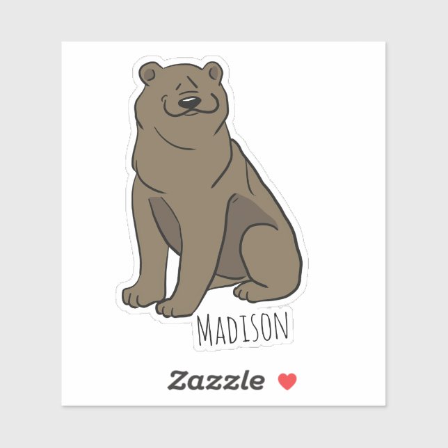 Personalized Name Bear Vinyl Sticker (Sheet)