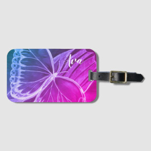 Personalized Name Beautiful butterfly Luggage Tag