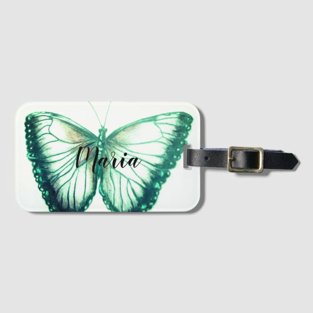 Personalized Name Beautiful butterfly Luggage Tag (Front Horizontal)