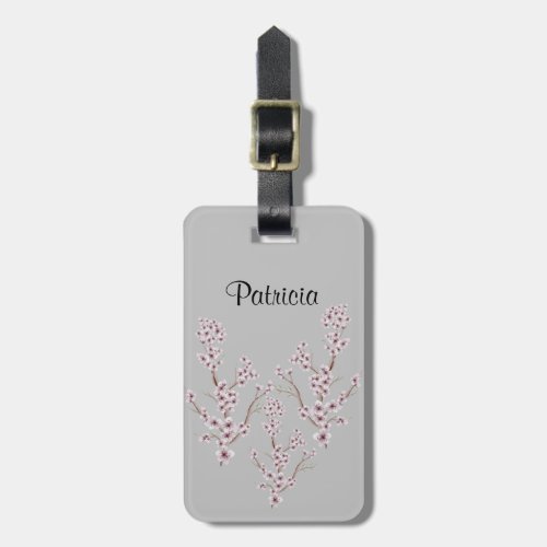 Personalized Name Beautiful Cherry Blossoms Pink Luggage Tag