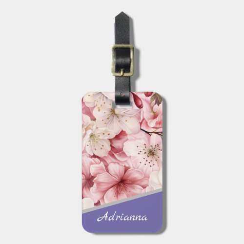 Personalized Name Beautiful Sakura Blossom Pink Luggage Tag