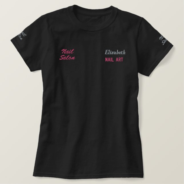 Personalized Name Beauty Professional Nail Artist Embroidered Shirt (Design Front)