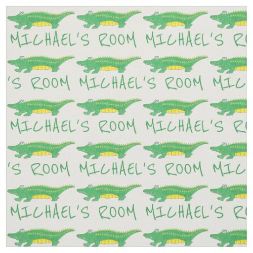 Personalized Name Bedroom Croc Alligator Gator Fabric