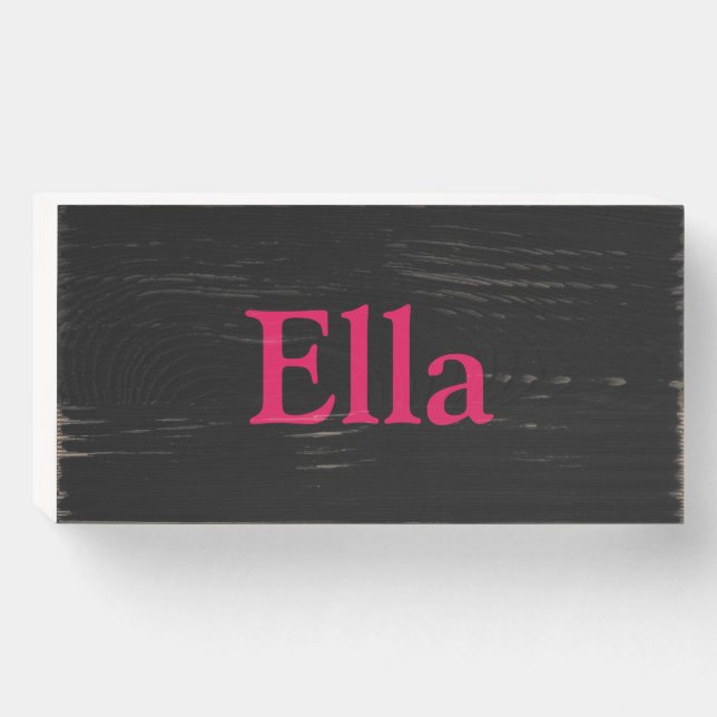 Personalized Name Bedroom Modern Home Art Wooden Box Sign (Front Horizontal)