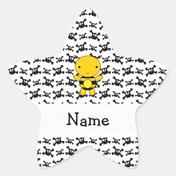 Personalized name bee skulls pattern stickers