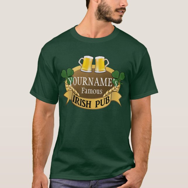 Personalized Name Beer Irish Pub St Patrick's Day T-Shirt (Front)