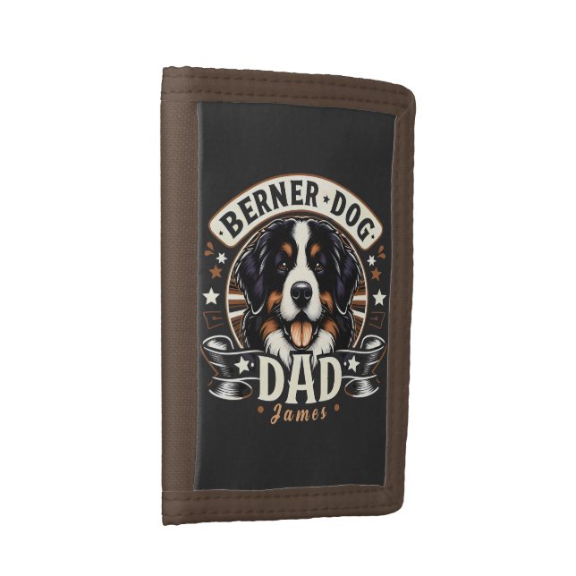 Personalized Name Berner Dog Dad - Bernese Daddy Trifold Wallet (Side)