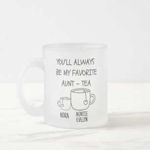 Personalized Name Best Auntie Aunt-tea Funny Frosted Glass Coffee Mug