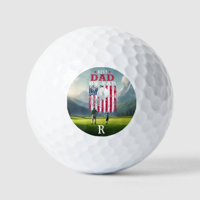 Personalized Name Best Dad By Par Golf Balls (Front)
