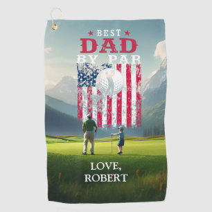 Personalized Name Best Dad By Par Golf Towel