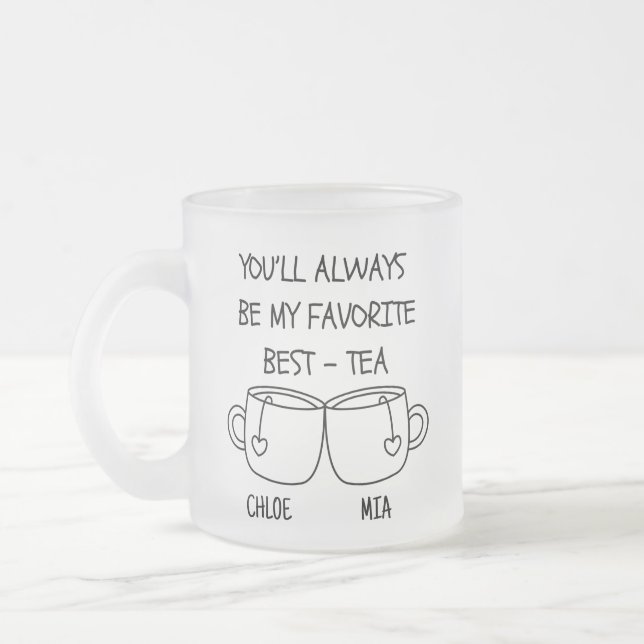 Personalized Name Best Friend Bestie  Funny Frosted Glass Coffee Mug (Left)