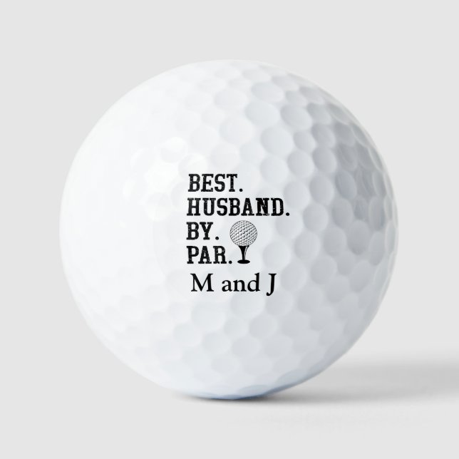 Personalized Name Best Husband By Par Golf Balls (Front)