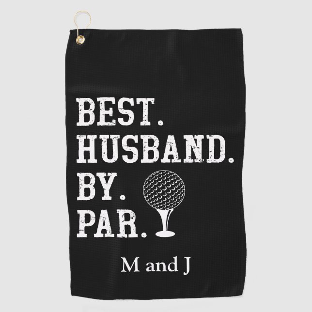 Personalized Name Best Husband By Par Golf Towel (Front)