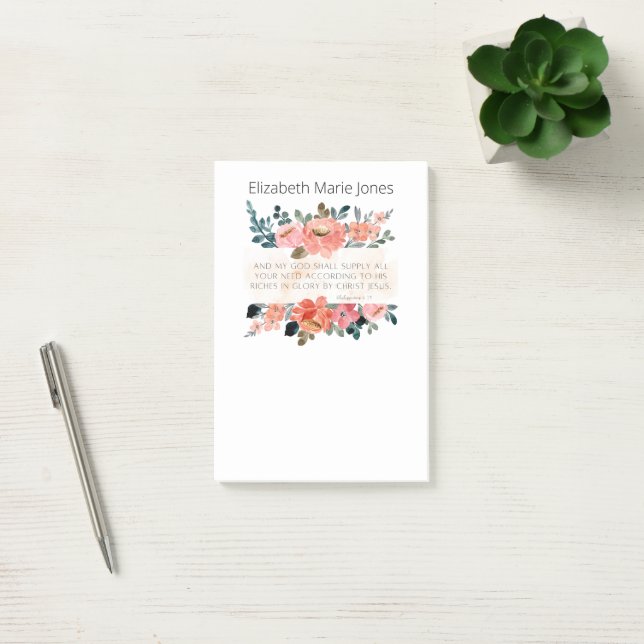 Personalized Name Bible Verse Notepad (Office)
