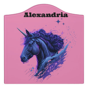 Personalized Name Big Girl Unicorn Bedroom Door Sign