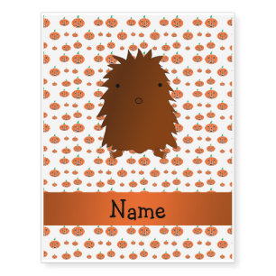 Personalized name bigfoot pumpkins pattern temporary tattoos
