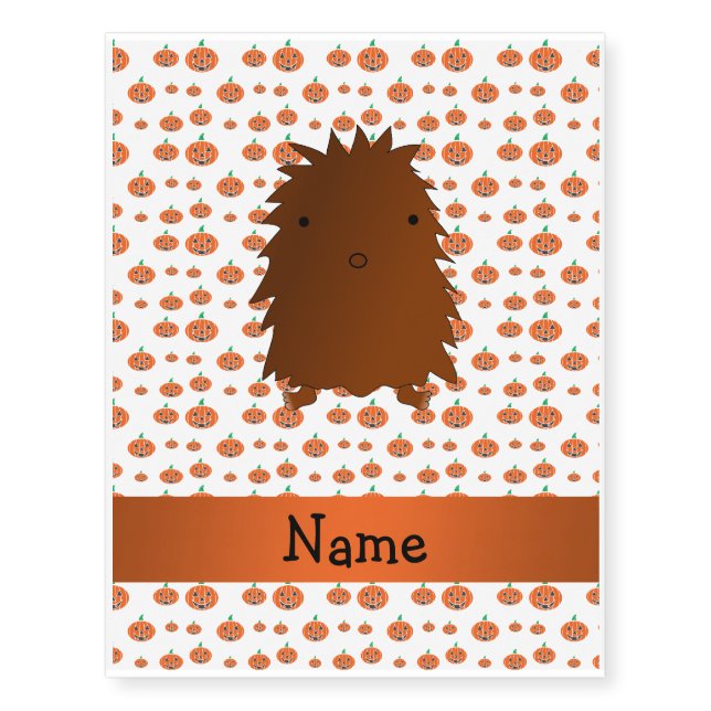 Personalized name bigfoot pumpkins pattern temporary tattoos (Front)