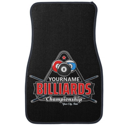 Personalized NAME Billiards 8 Ball Pool Cue Rack  Car Floor Mat