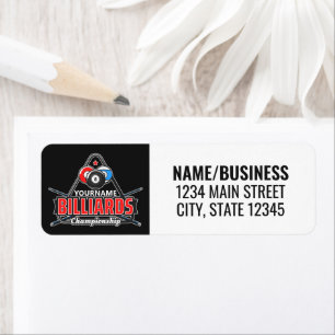 Personalized NAME Billiards 8 Ball Pool Cue Rack  Label