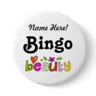 Personalized Name Bingo Beauty Custom Pinback
