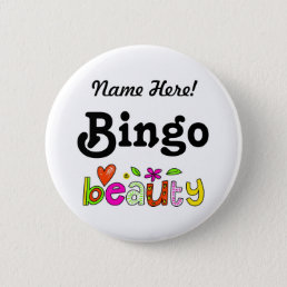 Personalized Name Bingo Beauty Custom Pinback Button