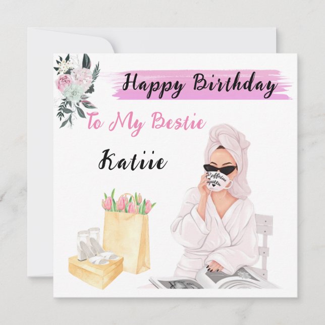 Personalized Name Birthday Card for Best Friend (Front)