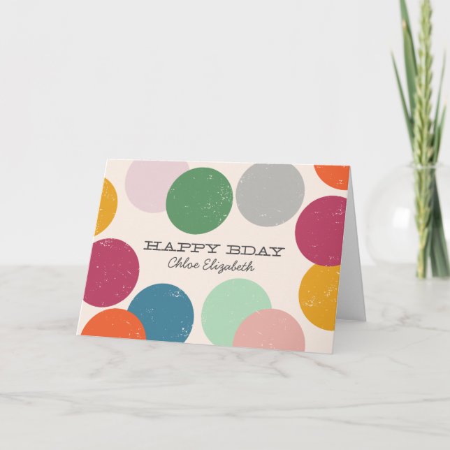 Personalized Name | Birthday Confetti Card (Front)