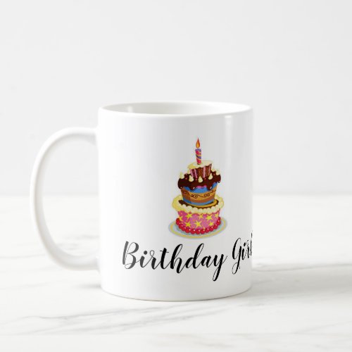 Personalized name birthday girl mug