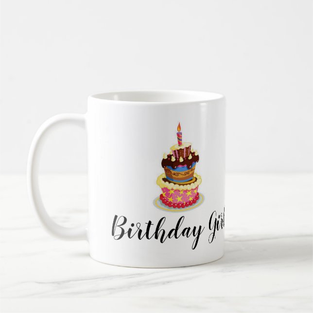 Personalized name birthday girl mug (Left)