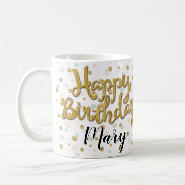 Personalized name birthday girl mug (Left)