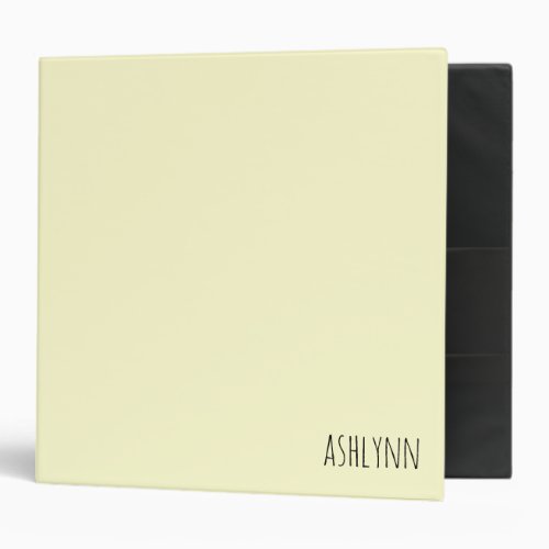 Personalized Name Black and Cream 3 Ring Binder