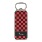 Personalized name black and red checkers