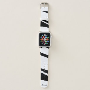 Personalized Name Black and White Cool Print Apple Watch Band