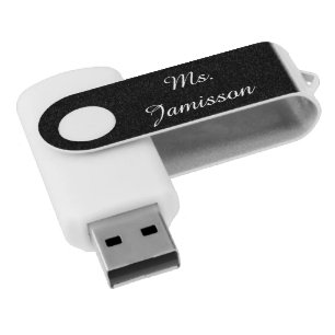 Personalized Name, Black and White for Teacher USB Flash Drive